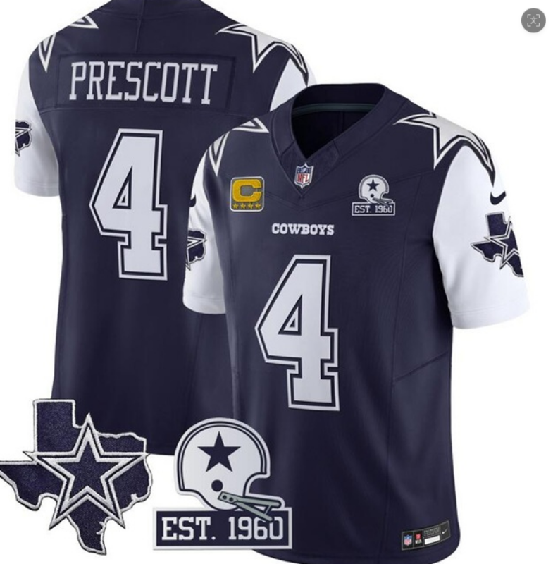 Men Dallas cowboys #4 Prescott blue Nike NFL Jerseys 102501